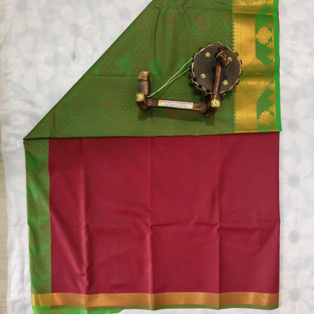 Poonthamil Silk Cotton Saree with Blouse - Rose