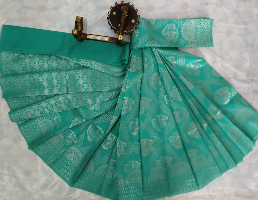 Kubera Silk Cottton Saree with Blouse - Light Green