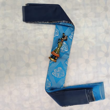 Kubera Silk Cottton Saree&nbsp;with Blouse -  &nbsp;Sky Blue