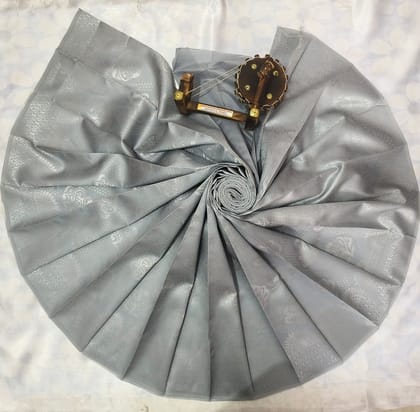 Kubera Silk Cottton Saree with Blouse - Silver Gray
