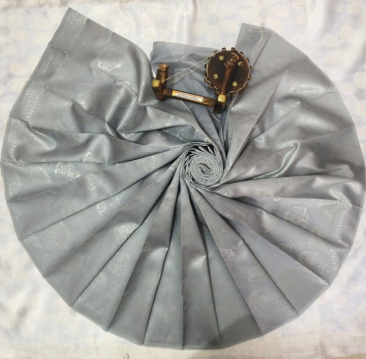 Kubera Silk Cottton Saree with Blouse - Silver Gray