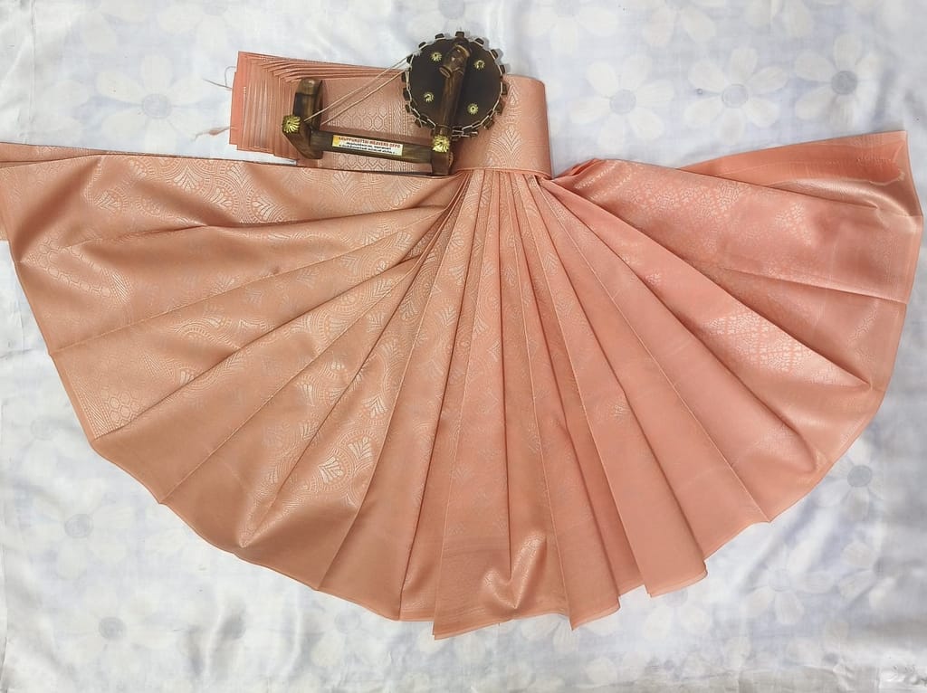 Kubera Silk Cottton Saree with Blouse - Peach Orange
