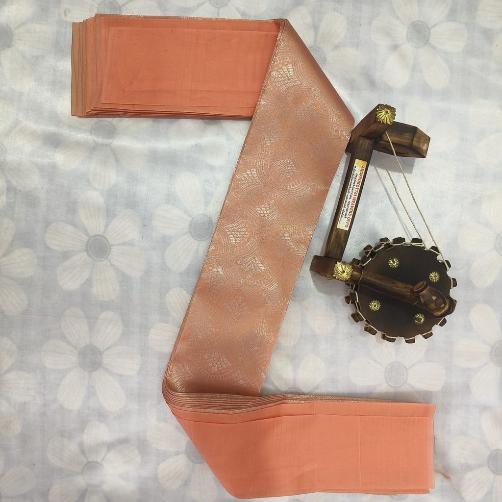 Kubera Silk Cottton Saree with Blouse - Peach Orange