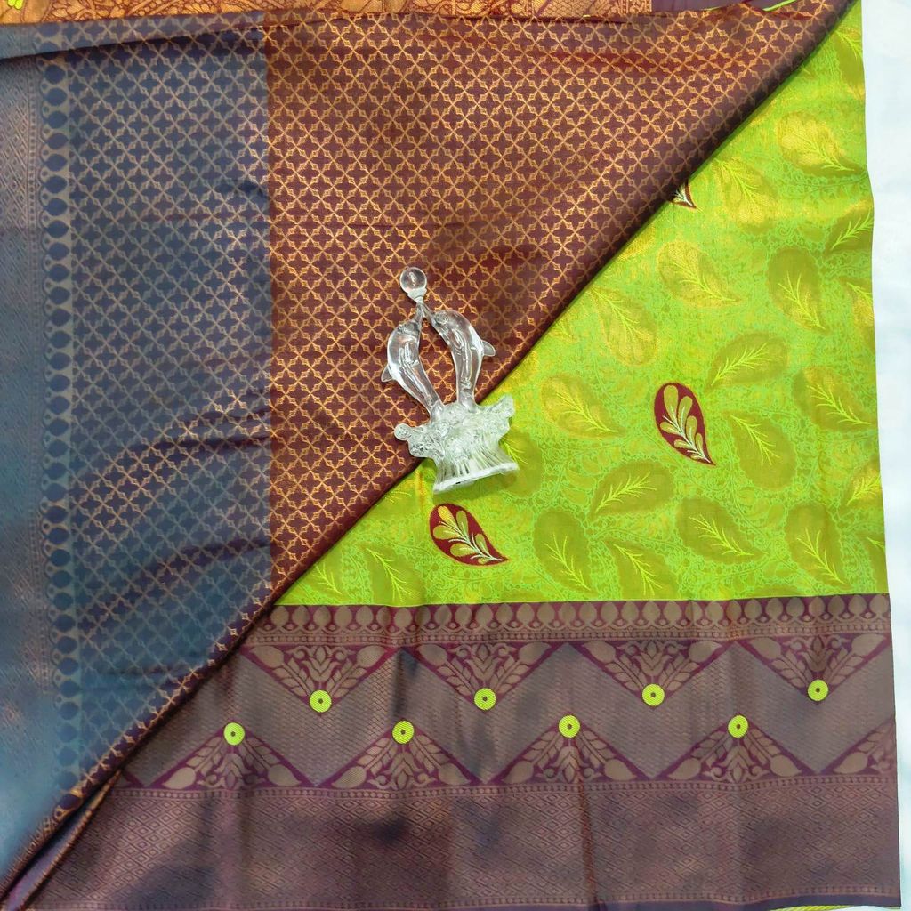 Kubera Silk Cottton Saree with Blouse - Chartus Green