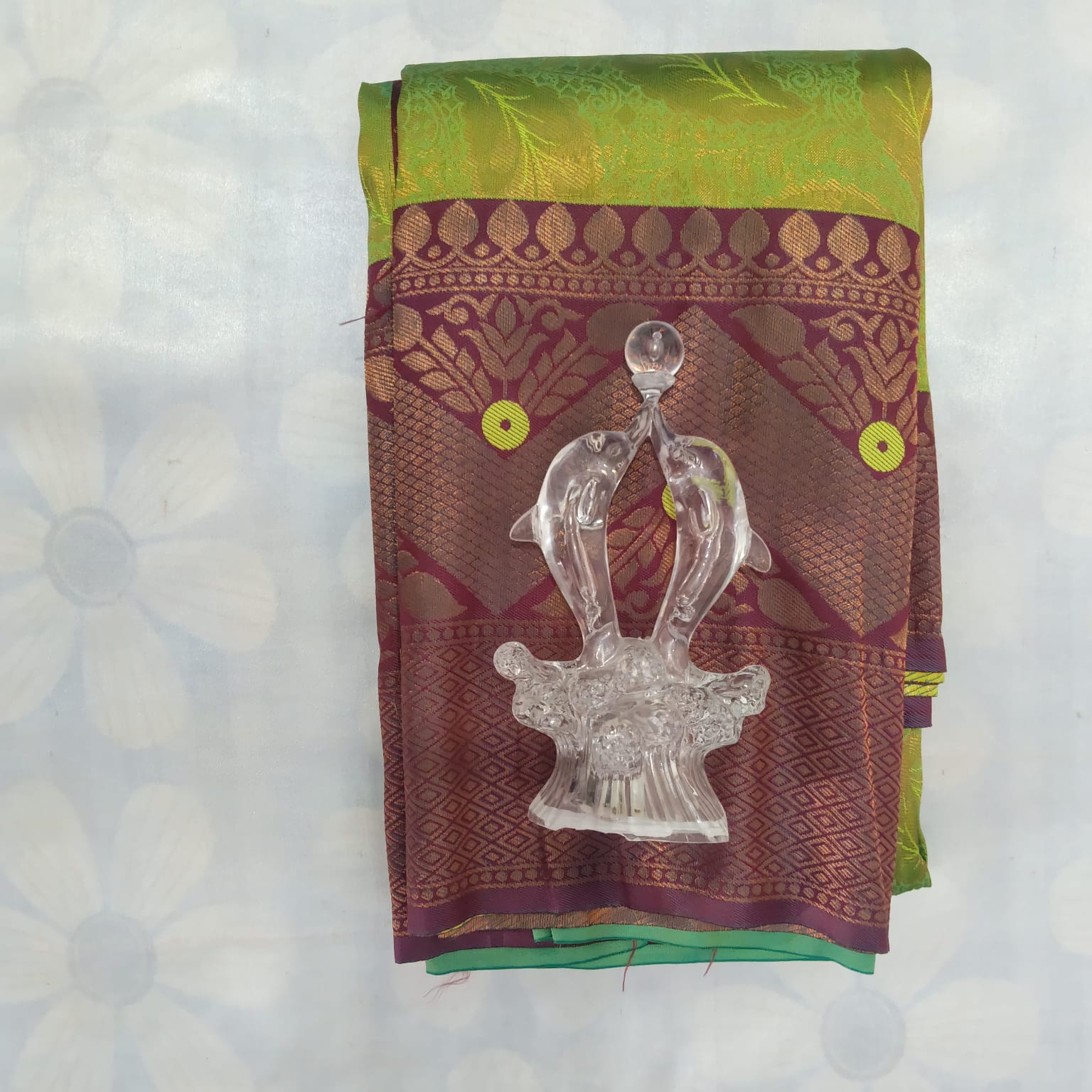 Kubera Silk Cottton Saree with Blouse - Chartus Green