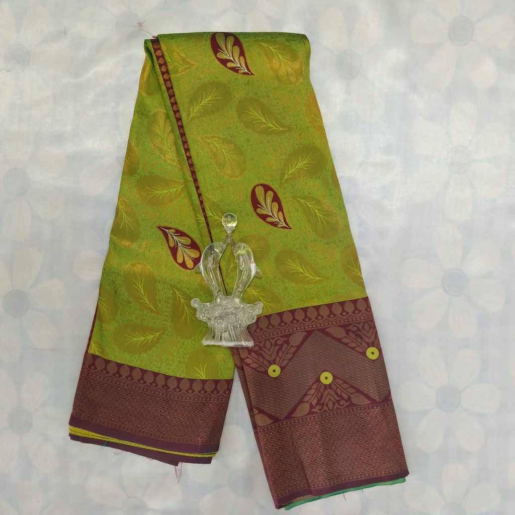 Kubera Silk Cottton Saree with Blouse - Chartus Green