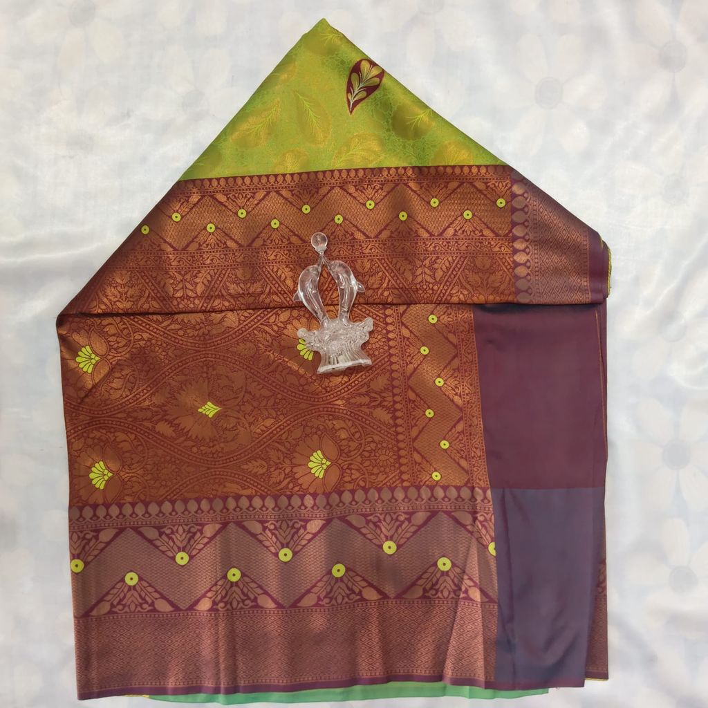 Kubera Silk Cottton Saree with Blouse - Chartus Green