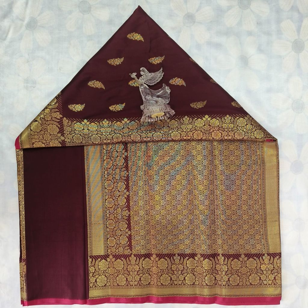 Soft Silk Saree with Blouse - Maroon