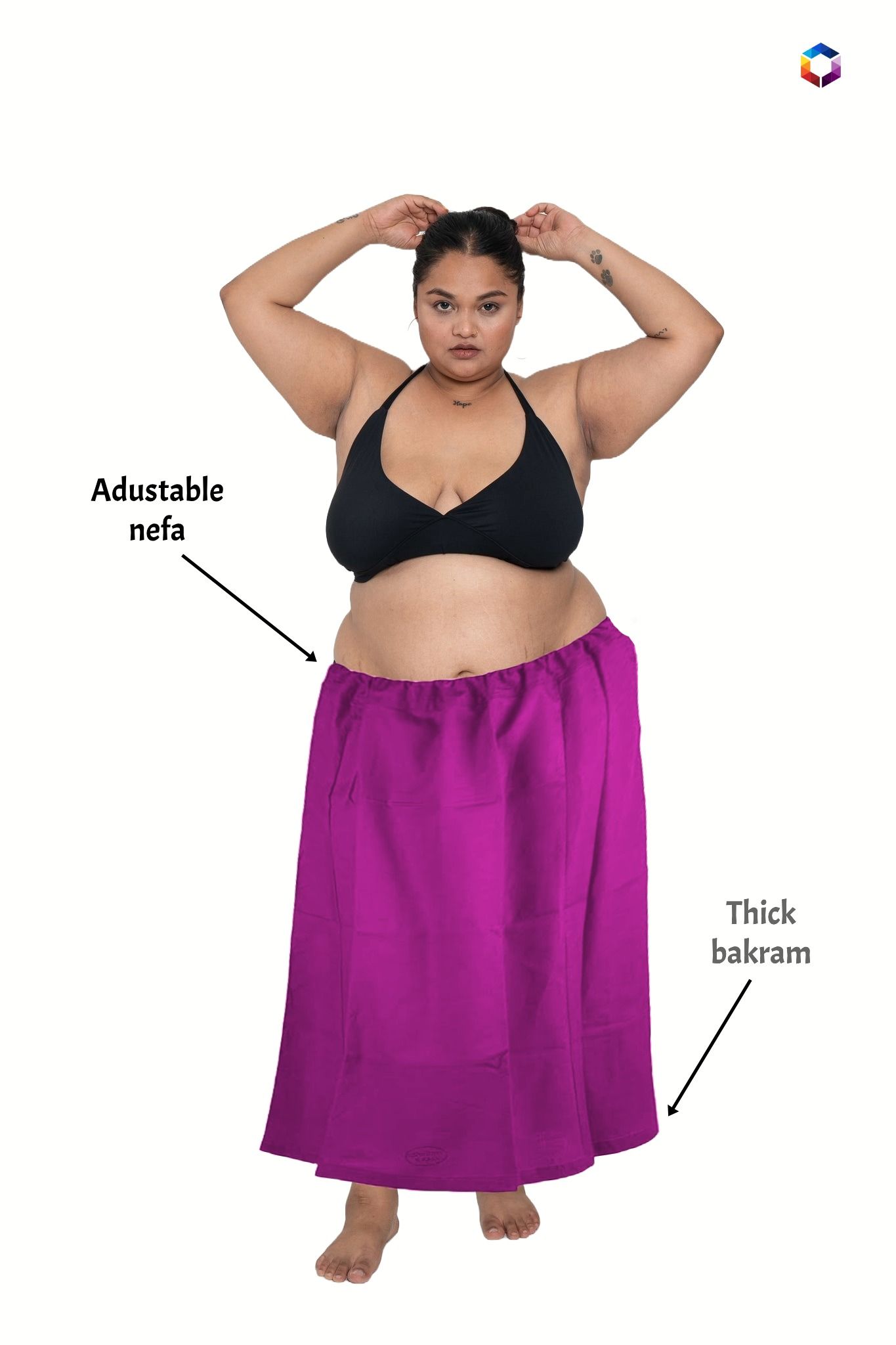 Darshan Vimal Purple(Orchid) Cotton Silk Petticoat 2XL