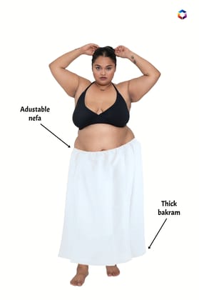 DARSHAN VIMAL White/सफेद Cotton Silk Petticoat 2XL