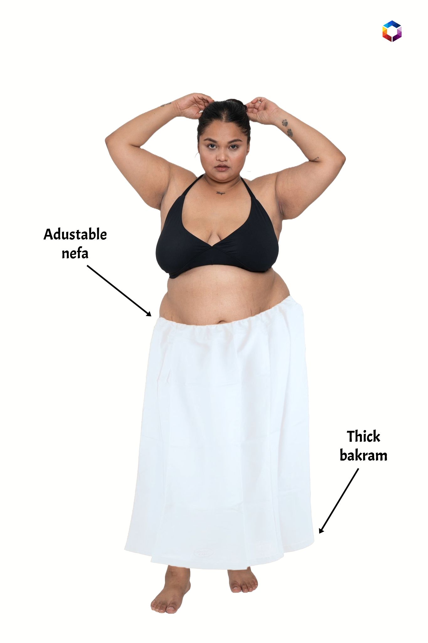 DARSHAN VIMAL White/सफेद Cotton Silk Petticoat 2XL