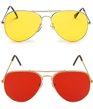 Kanny Devis - Gold Pilot Sunglasses ( Pack of 2 )
