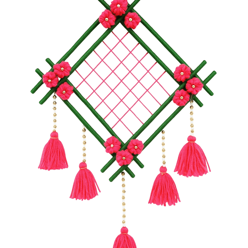 Decorative Thread Art Wall Hanging with Tassels