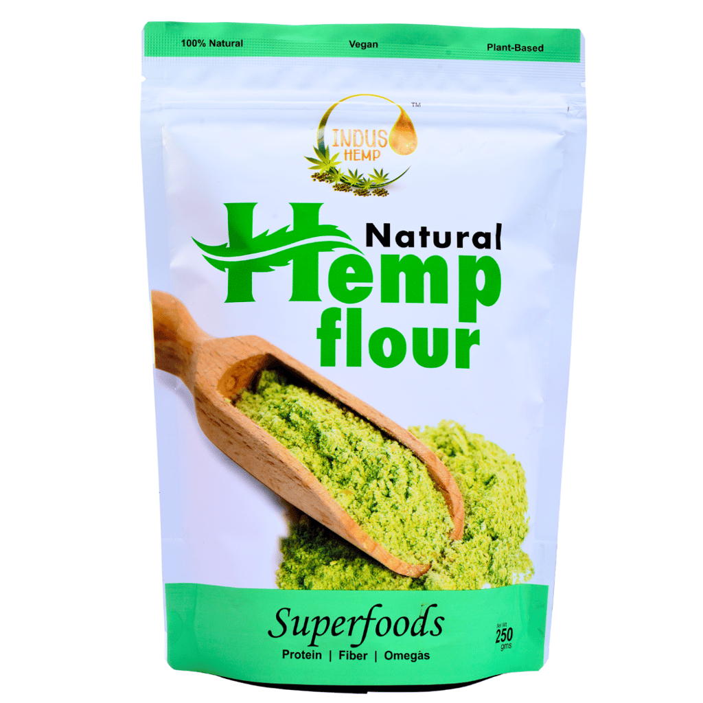 Indus Hemp-Natural Hemp Seed Powder| Hemp Seed Flour | Improves Digestion & Gut Health | Vegan and Gluten-free | 12g Protein | 12g Omegas 3 6 9 Per Serving | 20 Amino Acids | 21 Anti Oxidants | Reduces Cholesterol | High Fibre |