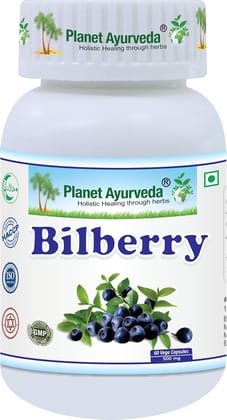 Planet Ayurveda Bilberry Capsules for Healthy Vision - 60 capsules