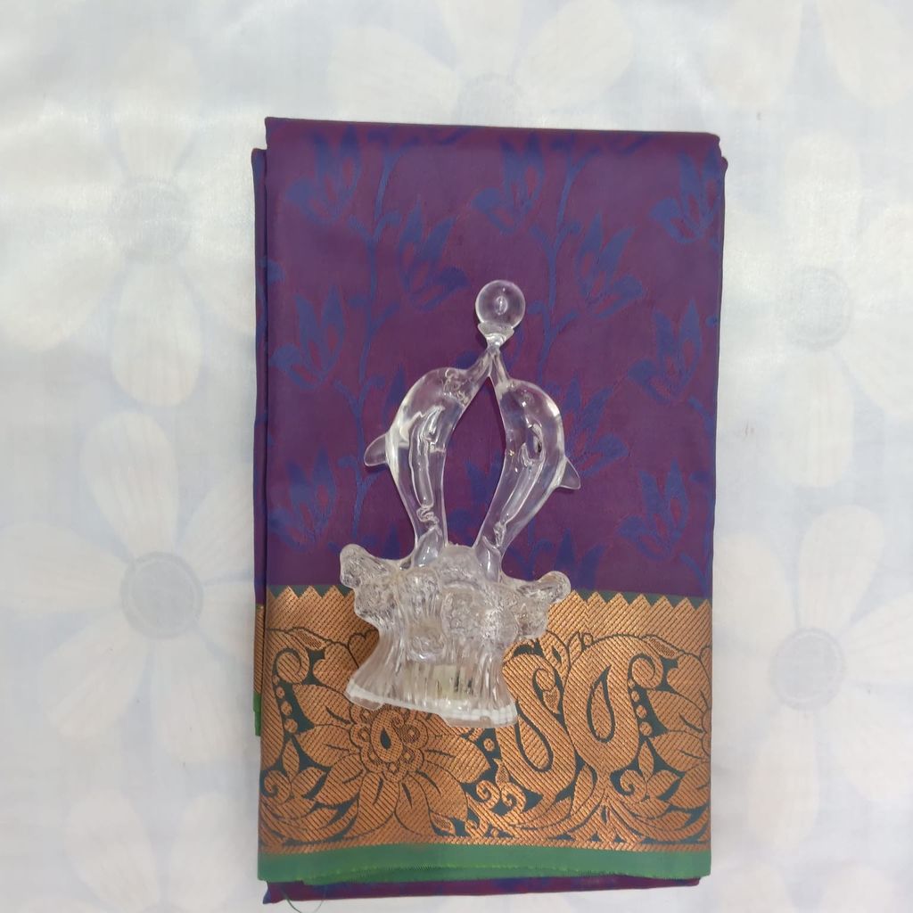 Poonthamil Silk Cotton Saree with Blouse - Plum