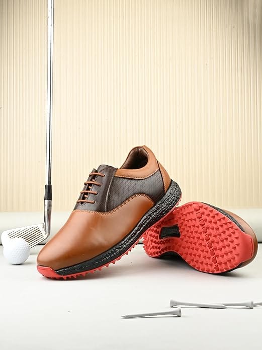 Elegant Men HITCARO Men's Leather Lace-up Professional Golf Shoes 2025 at ShopCircuit | ONDC