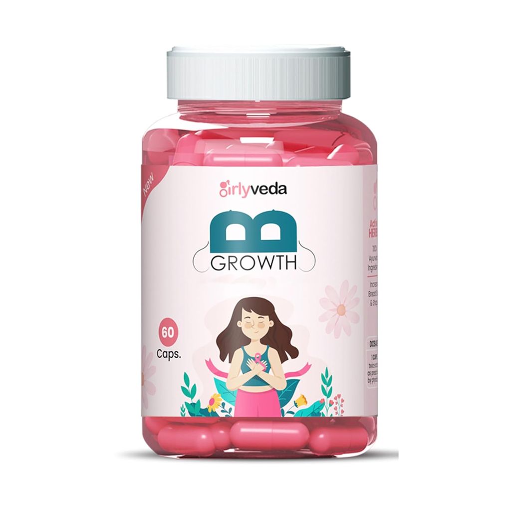 Bgrowth Ayurvedic Capsules For Women – Natural Formula with Shatavari & Vidari Kand –Helps Improve Size, Shape, Firmness & Skin Tone – 60 Caps for Women