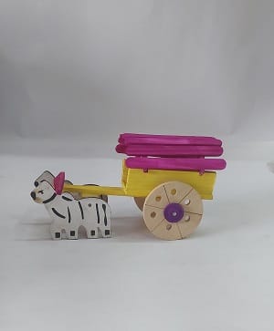 Wooden Bullock Cart Toy - Traditional Craftsmanship for Kids