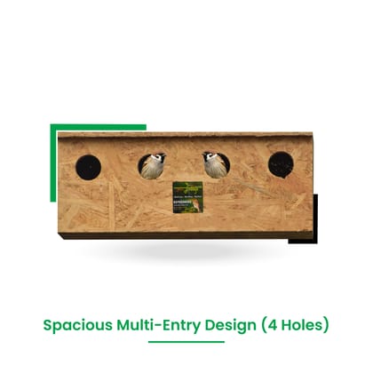 Ami Jivdaya 4 Family Wooden Bird House. No4.