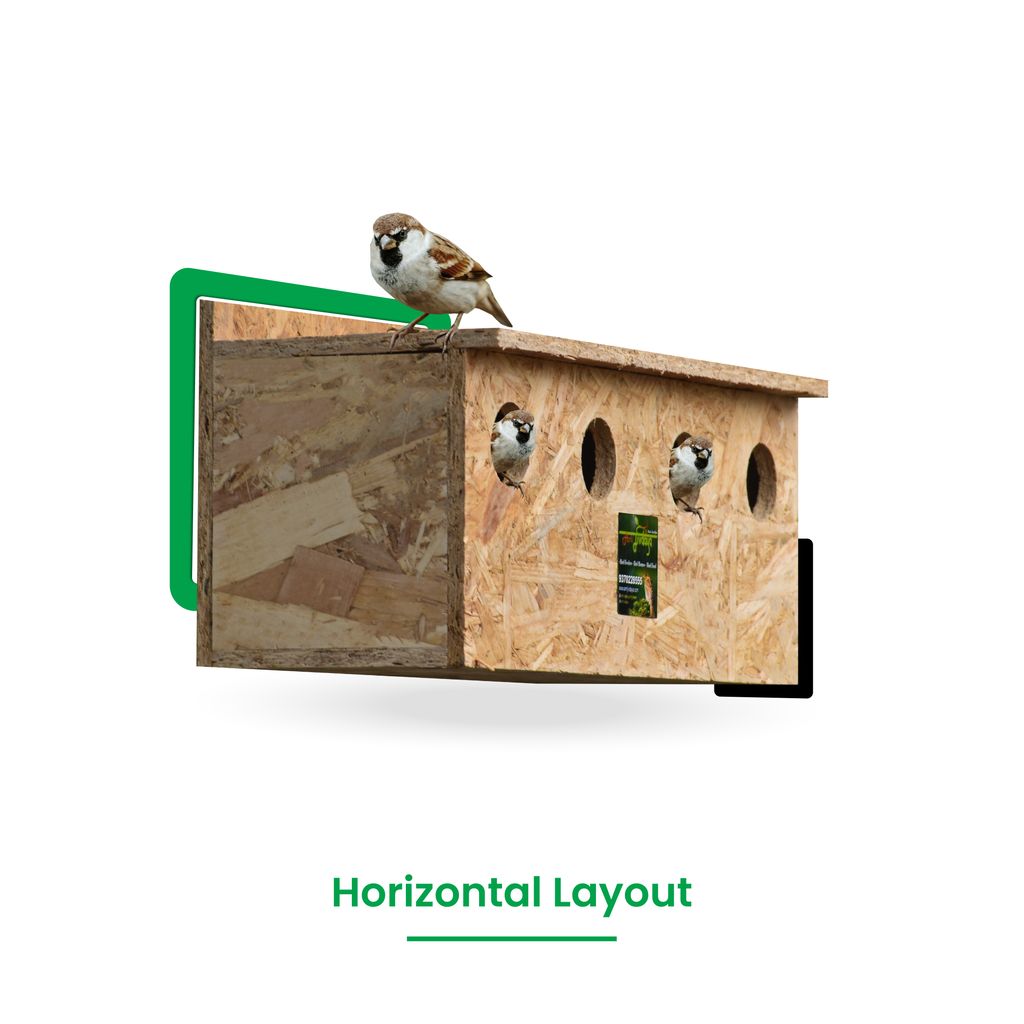 Ami Jivdaya 4 Family Wooden Bird House. No4.