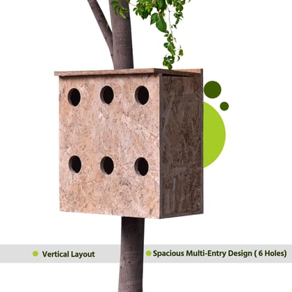 Ami Jivdaya 6 Family Wooden Bird House. No6