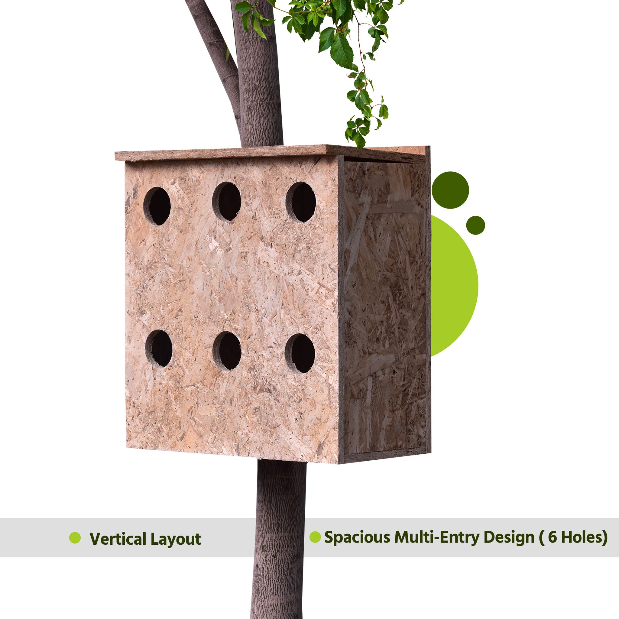 Ami Jivdaya 6 Family Wooden Bird House. No6