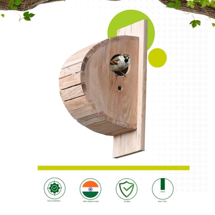 Ami Jivdaya 1 Family Wooden Bird House. No8