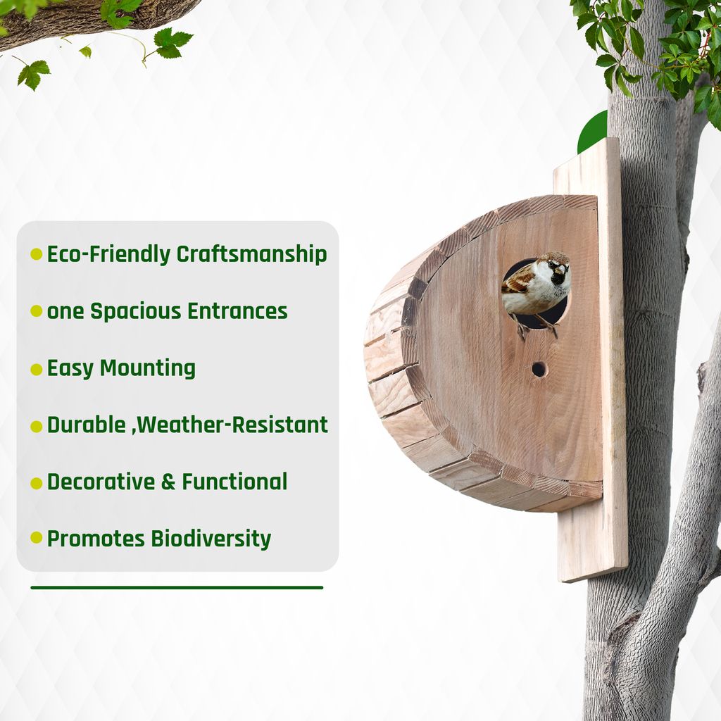 Ami Jivdaya 1 Family Wooden Bird House. No8