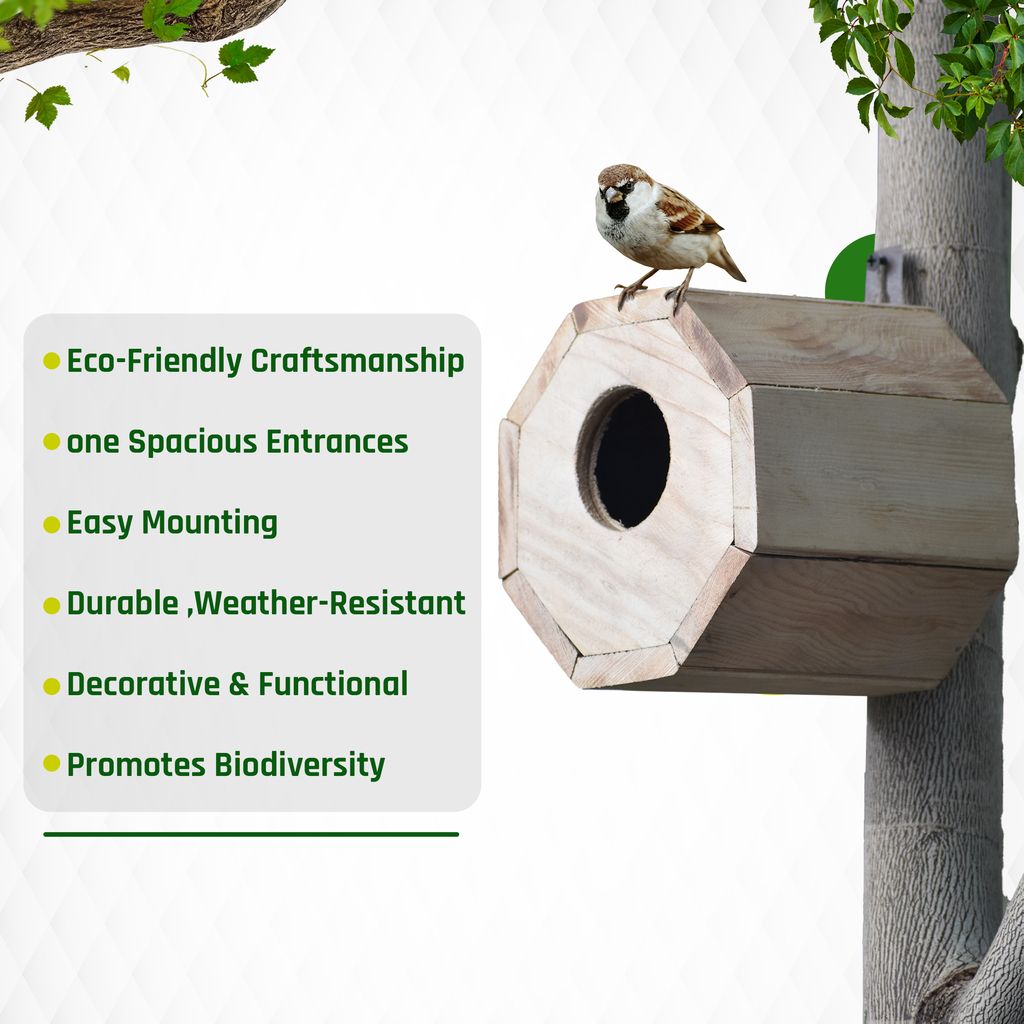 Ami Jivdaya 1 Family Wooden Bird House. No9
