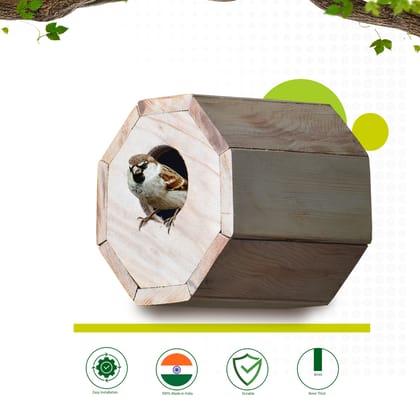 Ami Jivdaya 1 Family Wooden Bird House. No9