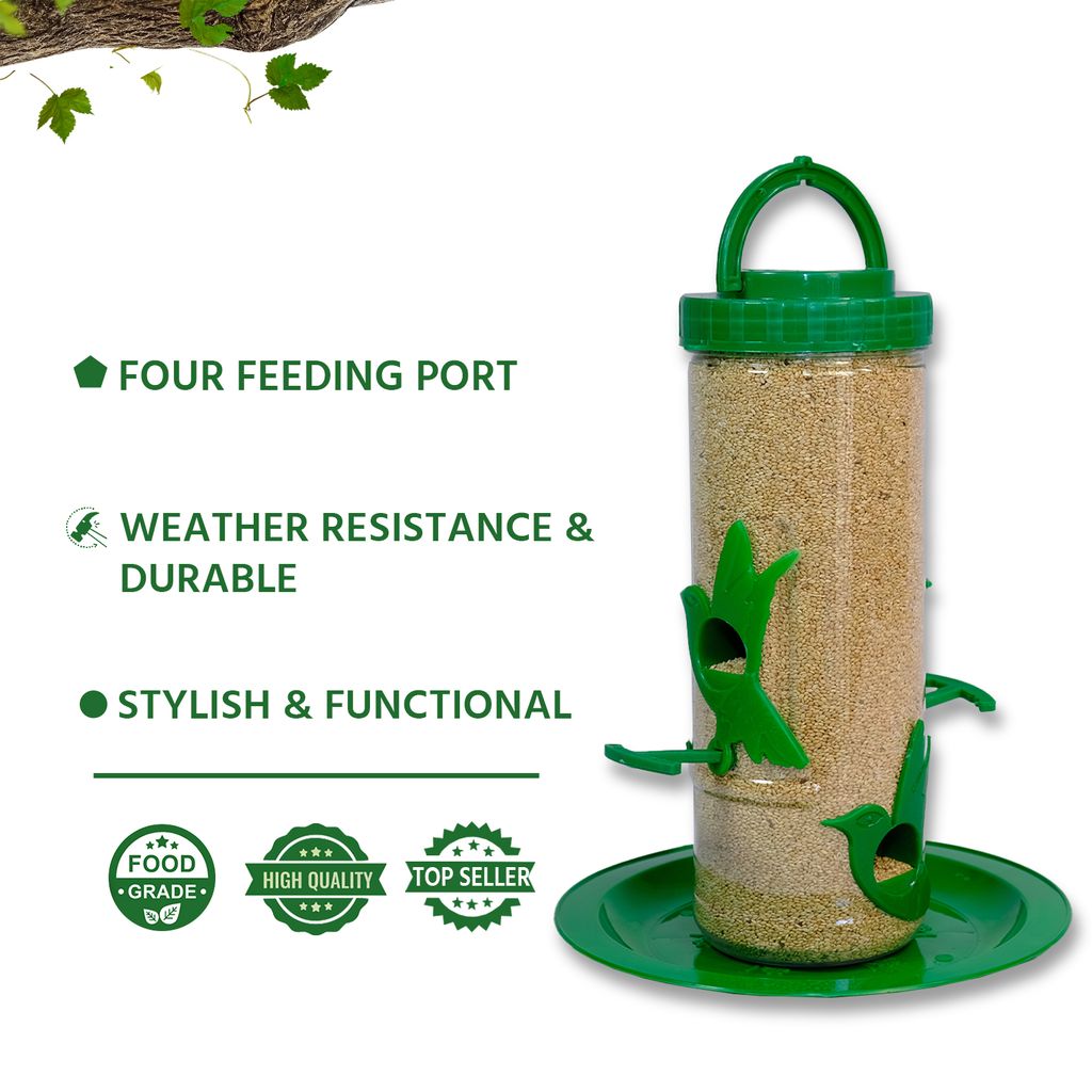 Ami JIvdaya Medium Bird Feeder Green ( Pack Of 1)