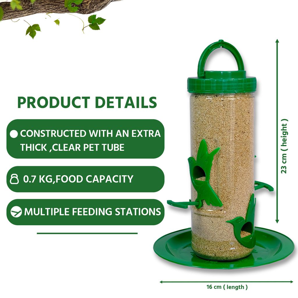 Ami JIvdaya Medium Bird Feeder Green ( Pack Of 1)