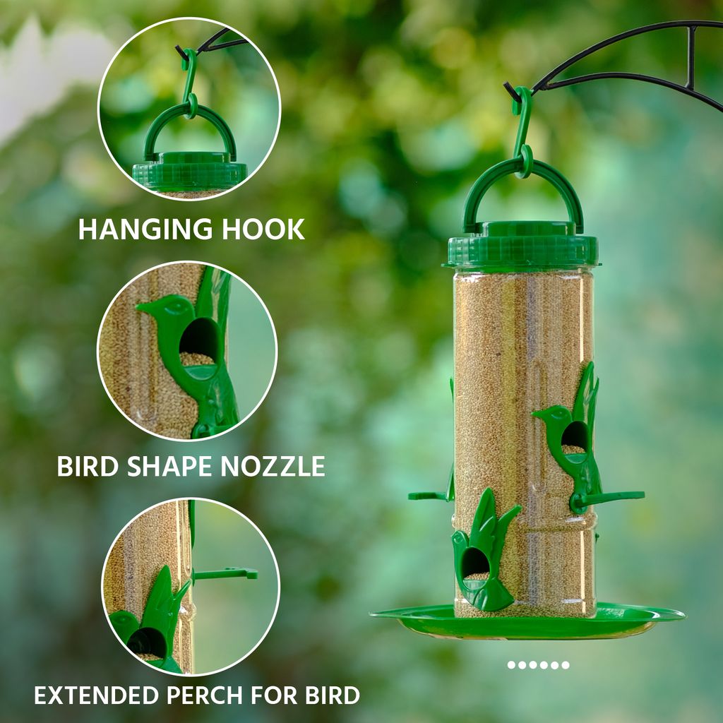Ami JIvdaya Medium Bird Feeder Green ( Pack Of 1)