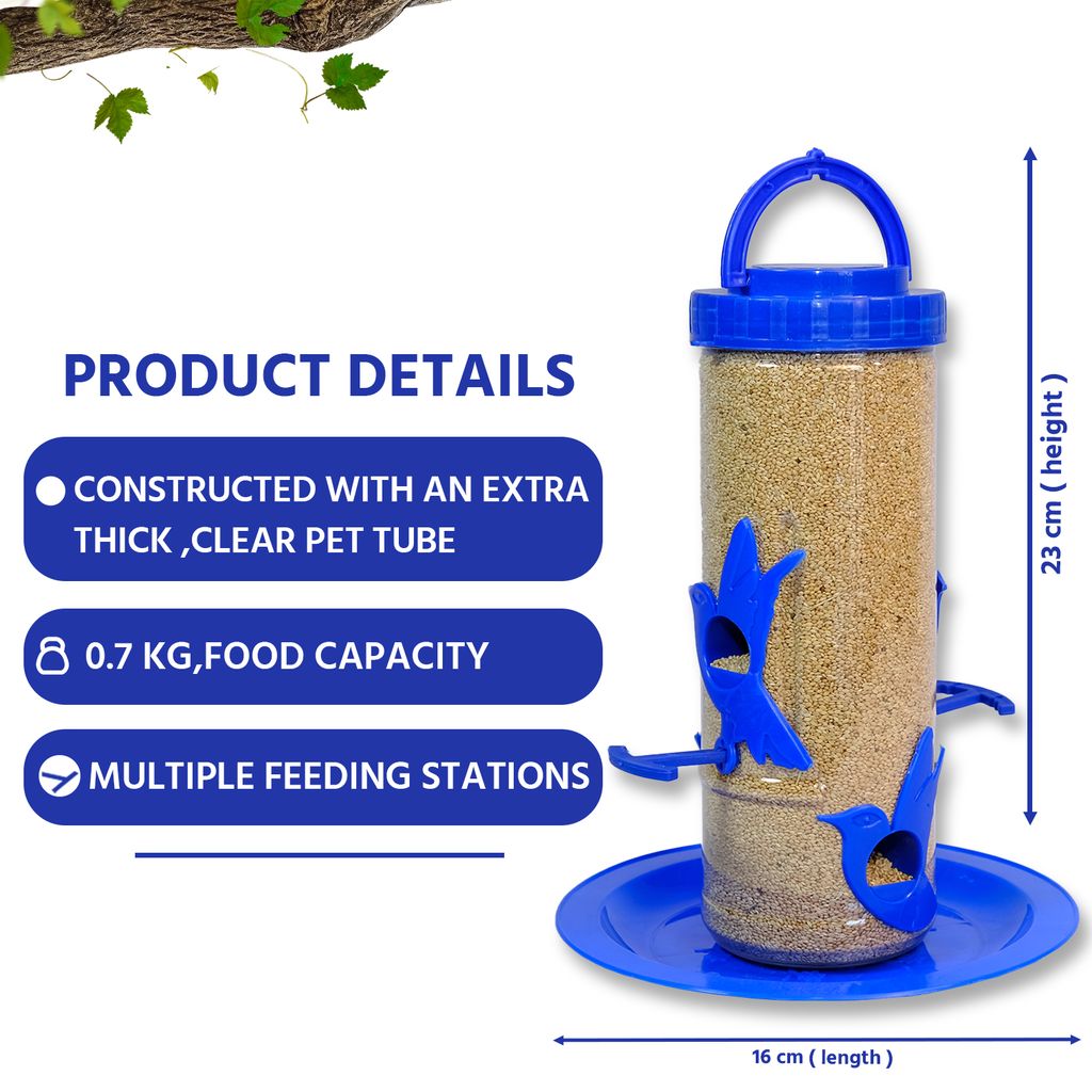 Ami JIvdaya Medium bird feeder blue Pack of 1