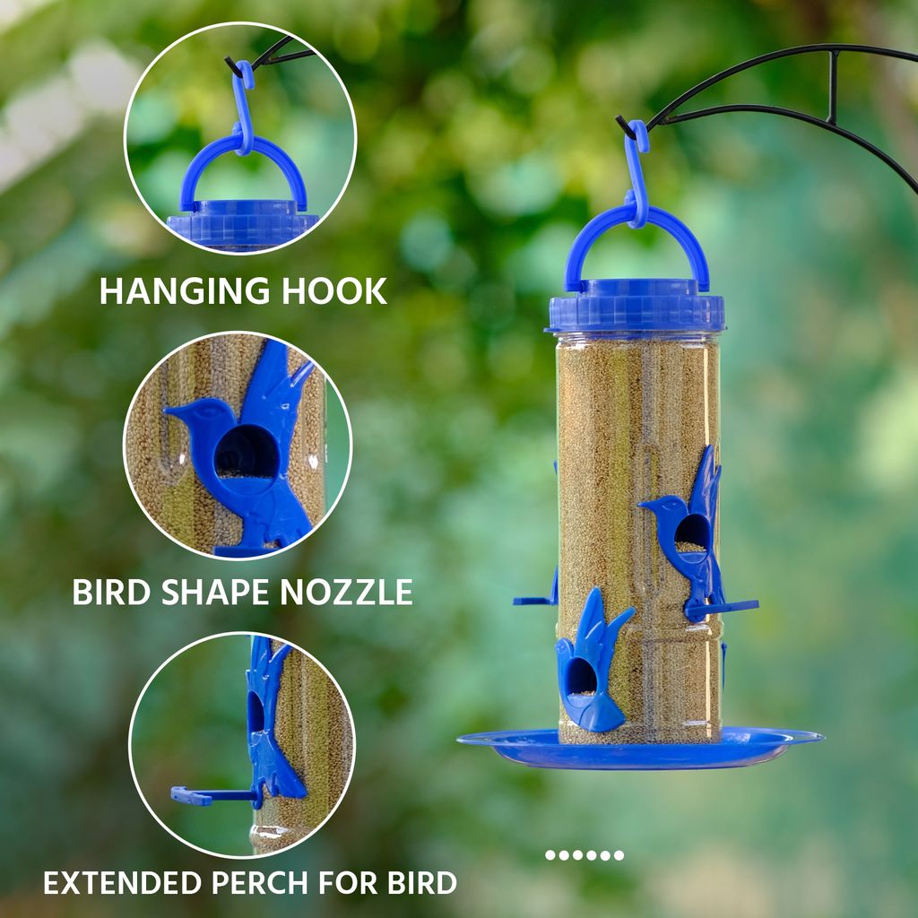 Ami JIvdaya Medium bird feeder blue Pack of 1