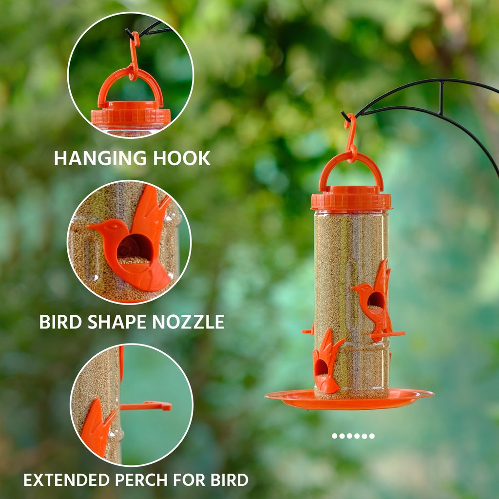 Ami JIvdaya Medium Bird Feeder Orange Pack Of 1