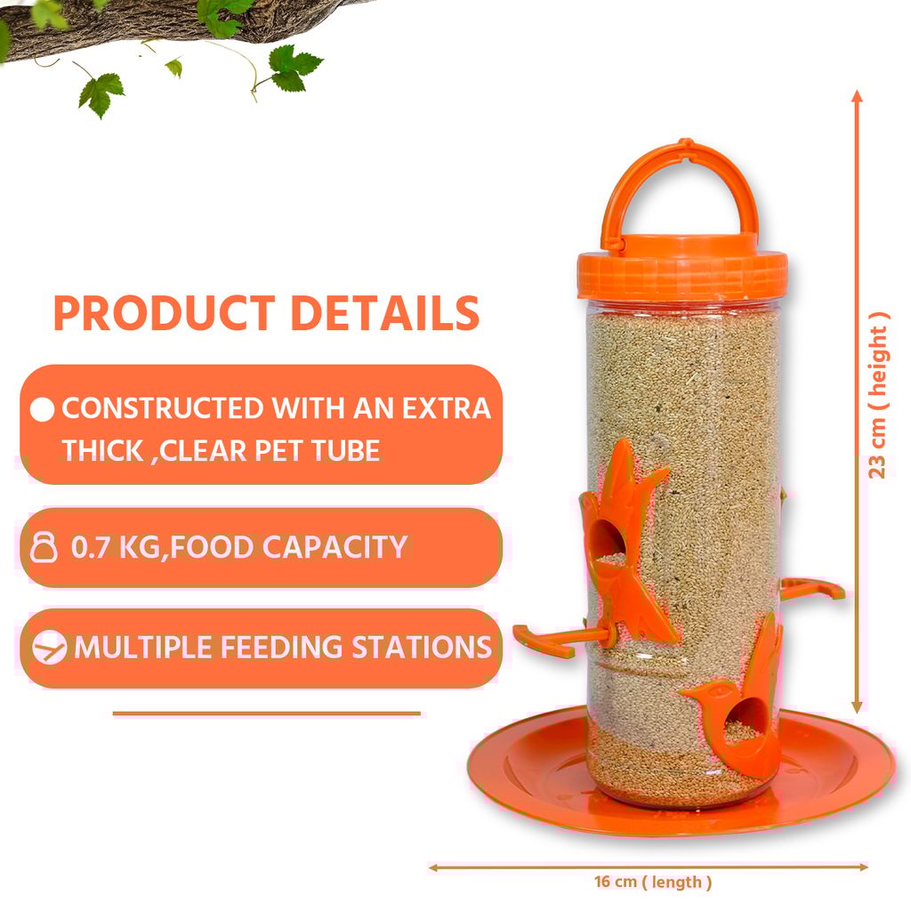 Ami JIvdaya Medium Bird Feeder Orange Pack Of 1