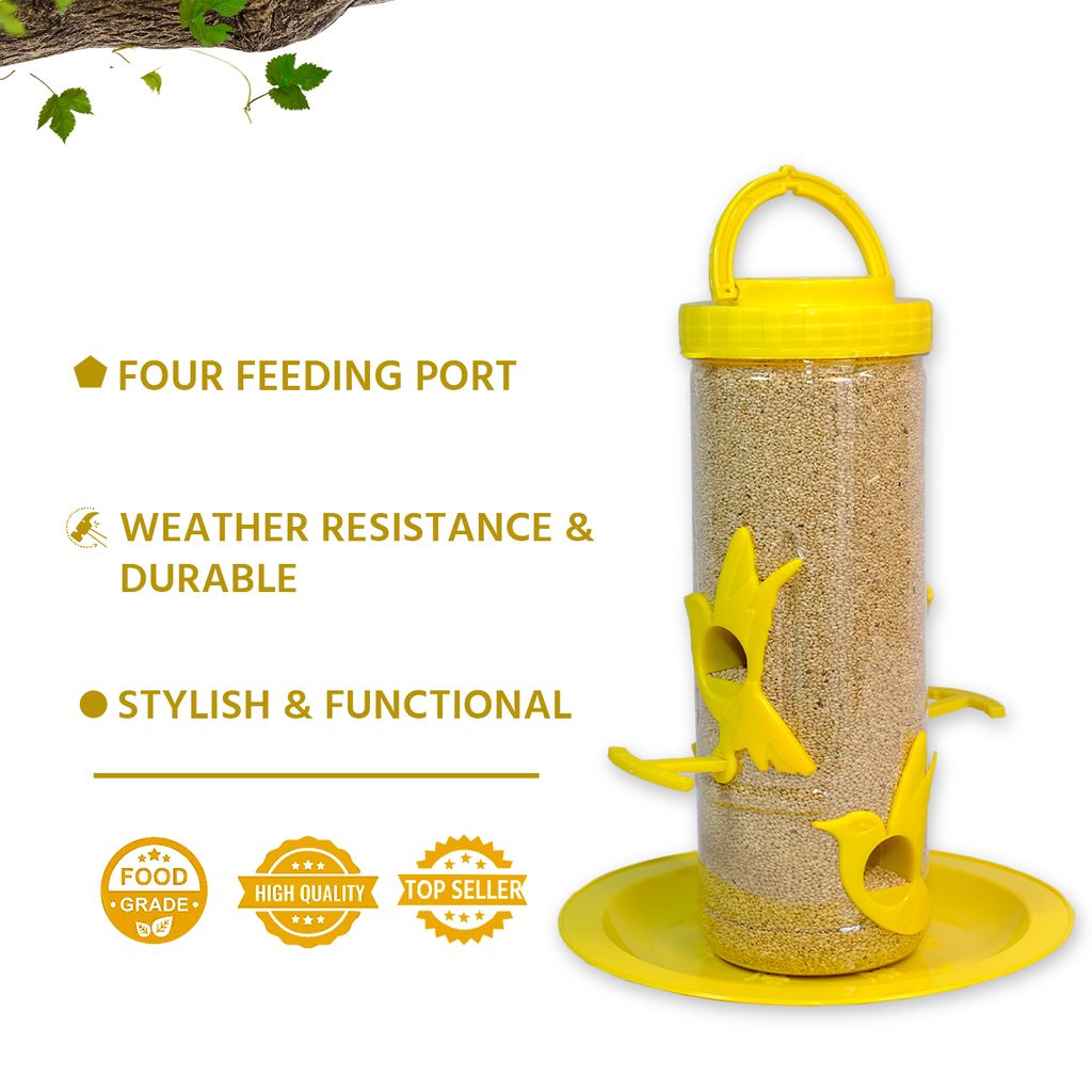Ami JIvdaya Medium Bird Feeder Yellow Pack Of 1