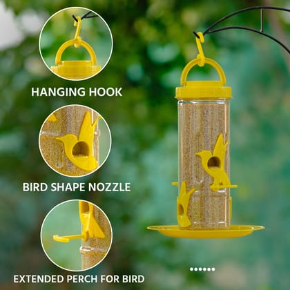 Ami JIvdaya Medium Bird Feeder Yellow Pack Of 1