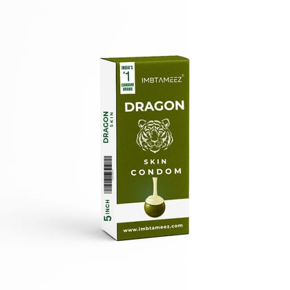Imbtameez Dragon Silicone Condom Royal Edition | 5 Inch Reusable Dragon Skin Condom | Latex-Free, Washable Sleeve for Men