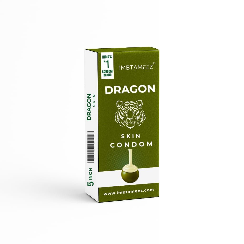 Imbtameez Dragon Silicone Condom Royal Edition | 5 Inch Reusable Dragon Skin Condom | Latex-Free, Washable Sleeve for Men
