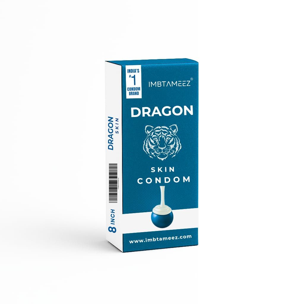 Imbtameez Dragon Silicone Condom Royal Edition | 8 Inch Reusable Dragon Skin Condom | Latex-Free, Washable Sleeve for Men