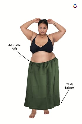 DARSHAN VIMAL  Green leaf/Mehndi Color Cotton Silk Petticoat 2XL(Jumbo)