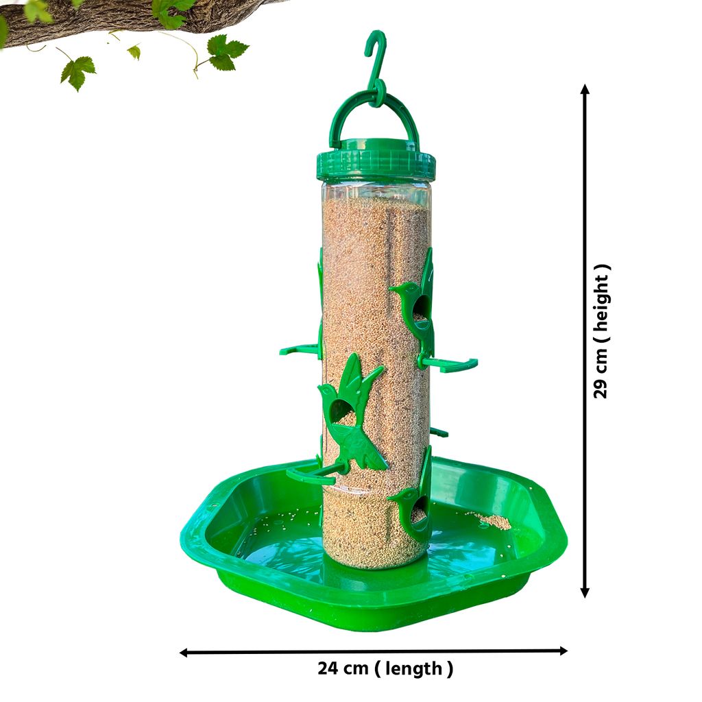 Ami JIvdaya Large bird Feeder Green With Big Bowl.( Pack Of 1)