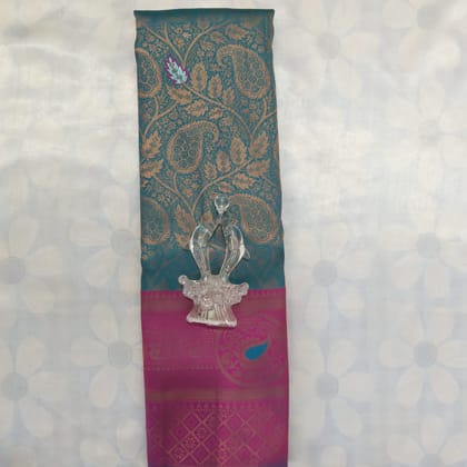 Kubera Silk Cottton Saree with Blouse - Sky Blue