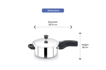 Navarasa Triply Pressure Cooker | Outer Lid | Stainless Steel | 5 L - Induction Compatible | ISI Certified