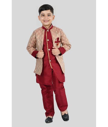 s muktar garments Maroon Cotton Blend Boys ( Pack of 1 ) - None