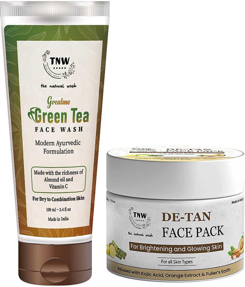 Combo of 2- De Tan Pack 50gm + Green Tea Face Wash 100ml