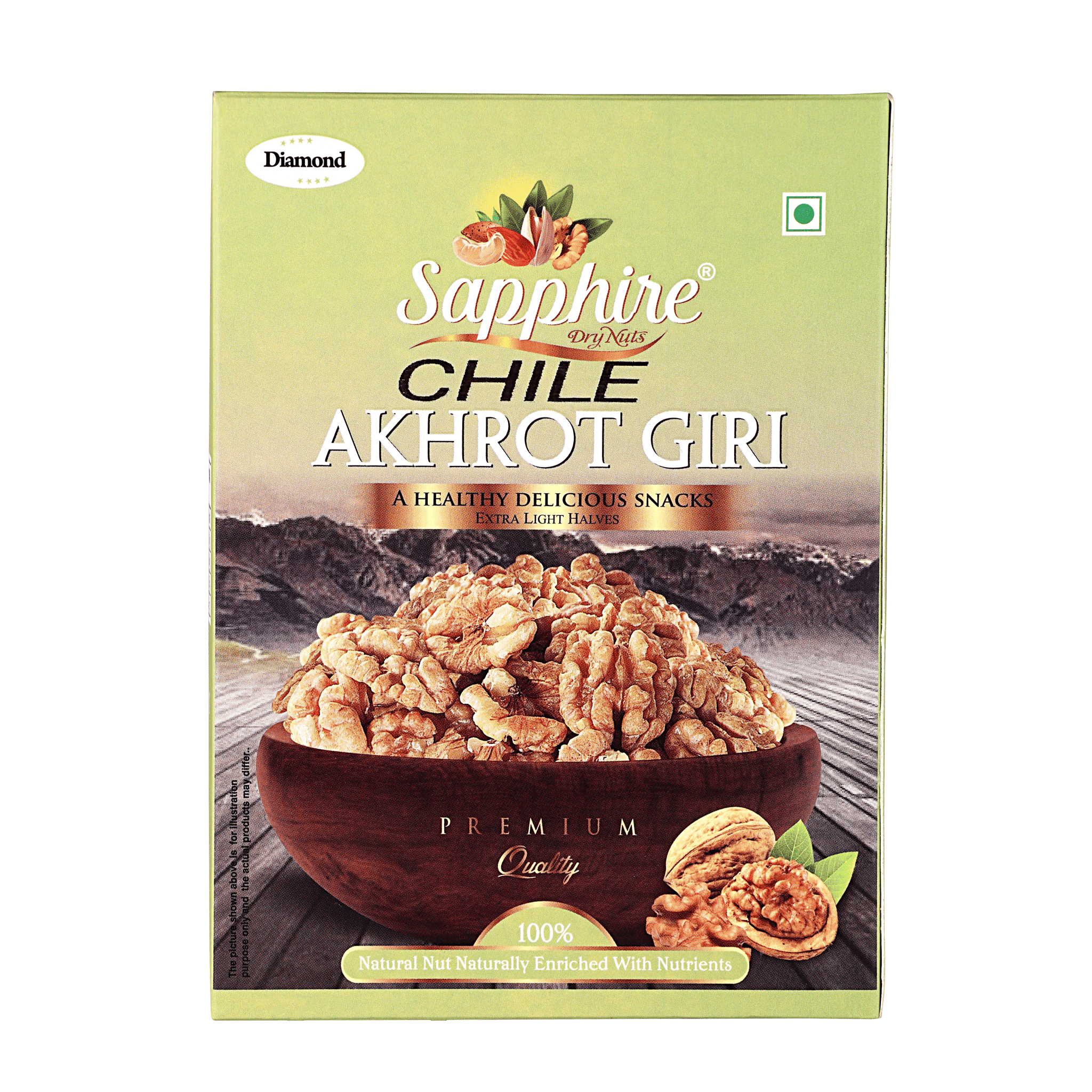 Sapphire Dry Nuts Walnut Kernel Chile Akhrot Giri Diamond - 250gm
